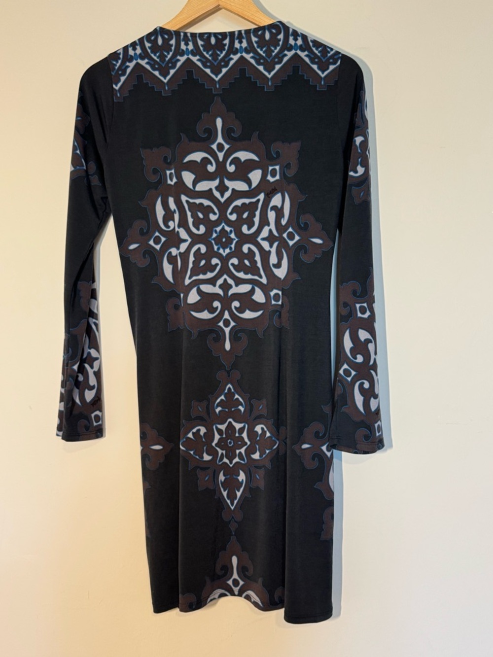 HALE BOB Ruched Printed Mini Dress Long Sleeve Size M - Picture 4 of 8